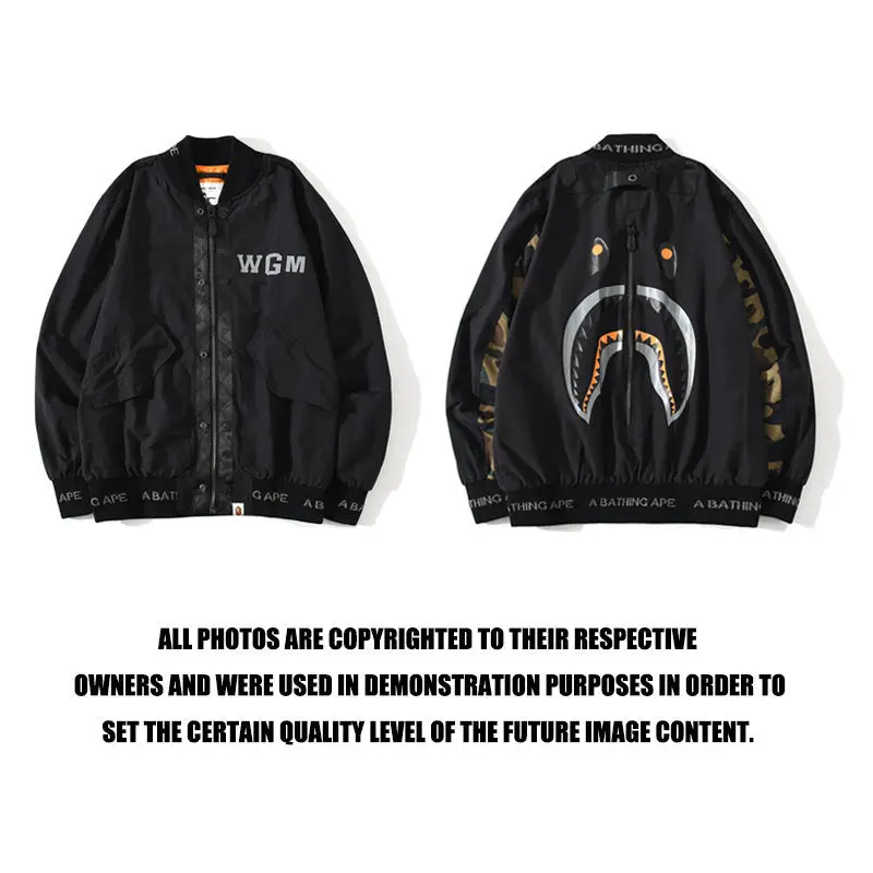 Куртка Bape в виде акулы мужская и женская модная куртка стиле Харадзюку