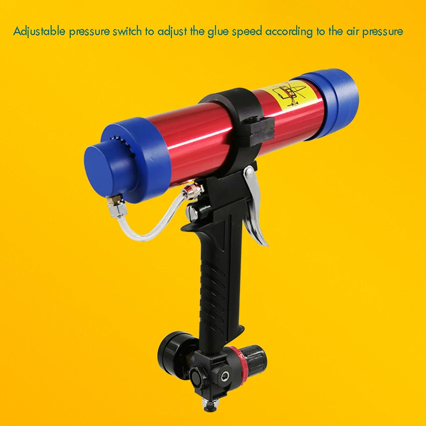 

300ml Adjustable Cartridge Pneumatic Cartridge Applicator with Air Pressure Regulator Paint & Decorating Air Glass Caulking Gun