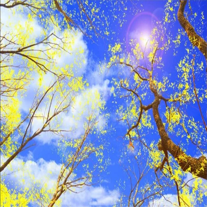 Пользовательские обои beibehang 3d фантазия красивое голубое небо и белые облака под