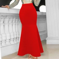 party women long skirts large size stretches trumpet skirt elegent ladies evening celebrate christm2021 black red fall skirts