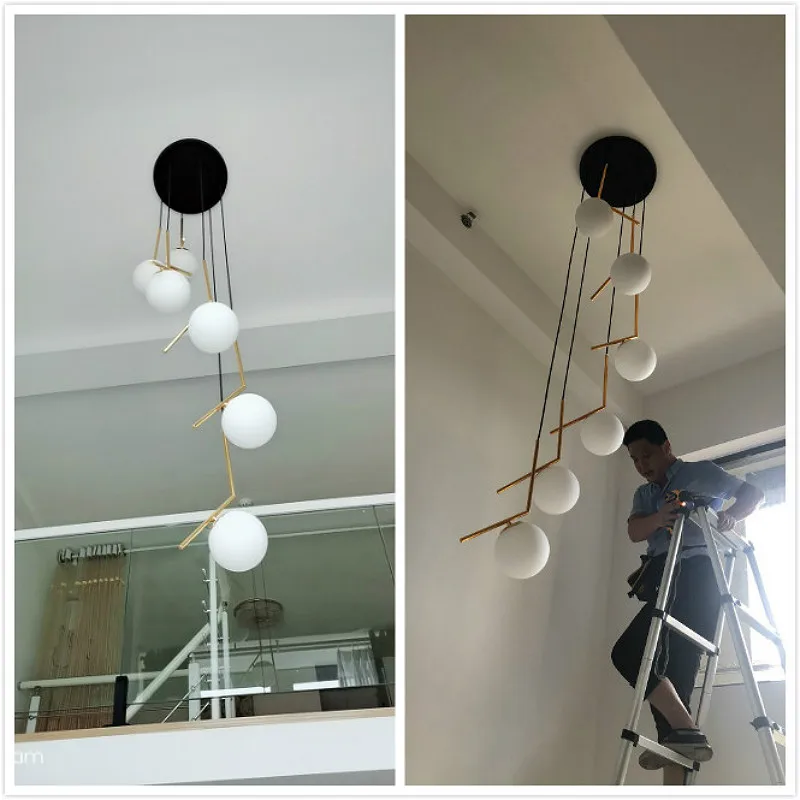 値段 現代led階段シャンデリア照明北欧デュプレックスヴィラロビースパイラルシャンデリアロビー装飾ライト