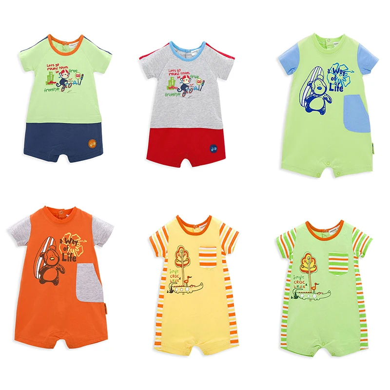 Honeyzone/Детские комбинезоны для новорожденных девочек Одежда с короткими рукавами