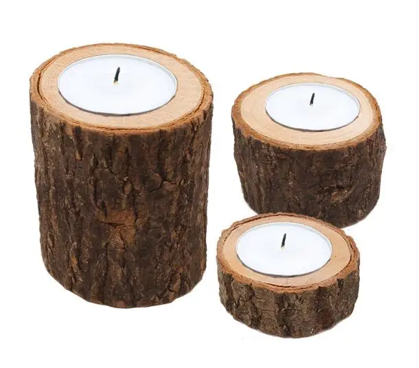 6 шт./лот деревянные поделки украшение креативный деревянный подсвечник для дома