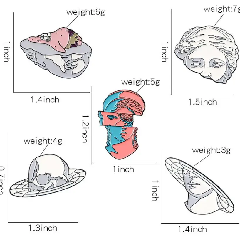 Эмалированные булавки с раздельной головкой скульптура искусство лацкан