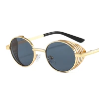 round punk sunglasses men sun glasses vintage for women steampunk metal shades brand designer oculos de sol gafas uv400 mirror