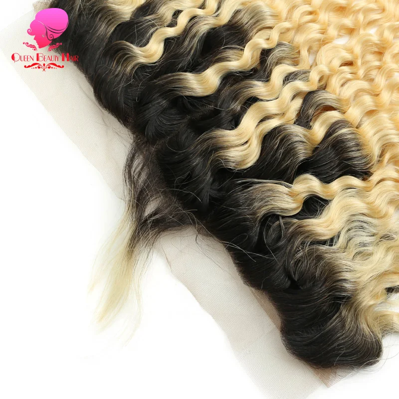 QUEEN 1B/613 Ombre блонд два тона Dook корни Remy человеческие волосы бразильская глубокая