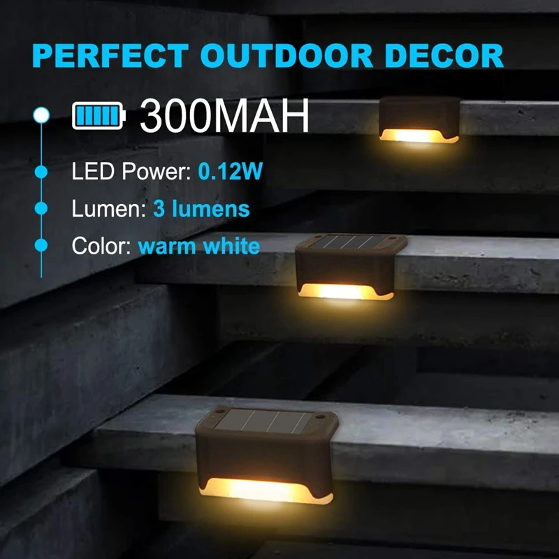 

New Solar Deck Lights 8 Pcs, Solar Step Light Outdoor Motion Led Solar Powered Stair Lights Outdoor for Backyard, Stairs, Garden