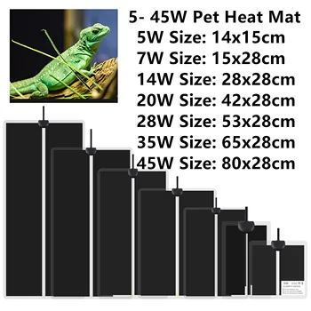 5-45W Reptiles Heat Mat Terrarium Climbing Pet Heating Warm Pads Adjustable Temperature Controller Mats Reptiles Supplies 1Pc 1