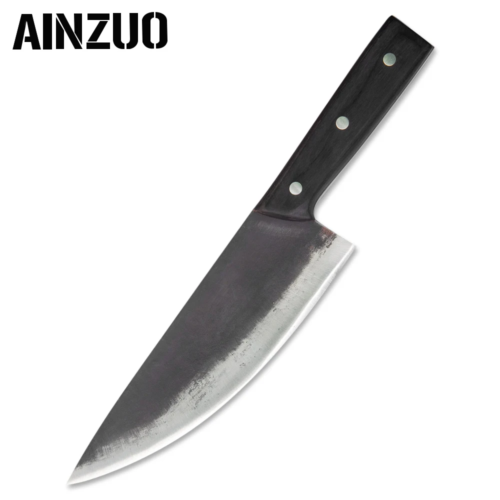 AINZUO ручной работы кованый 8 дюймовый кухонный нож шеф повара с полной ручкой Tang