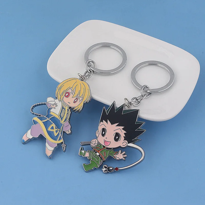 Anime Hunter x Gon Freecss Kurapika Cute Cartoon Enamel Alloy Key Chains Keychain Chain Keyring Keyfob Accessories | Украшения и