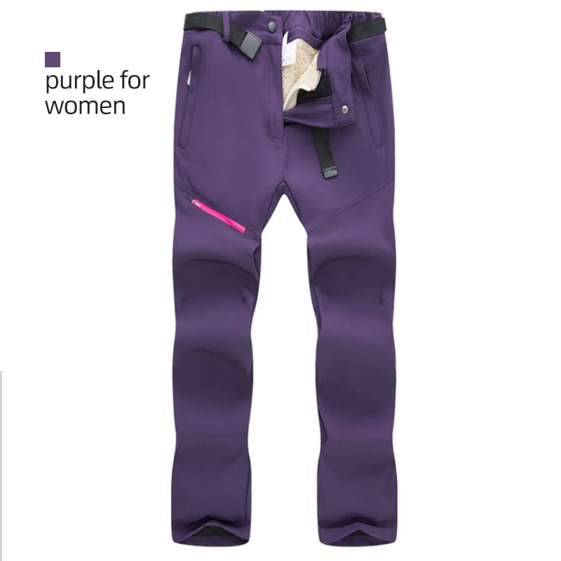 purple for women Copozz зимние походные брюки для улицы быстросохнущие съемные Водонепроницаемые брюки для кемпинга рыбалки скалолазания негабаритных - Цвет: purple for women