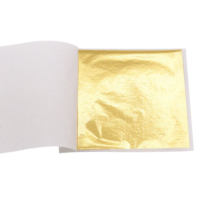 

100pcs Imitation Gold Silver Foil Paper Leaf Sheet Gilding DIY Art Craft Paper Birthday Party Wedding Cake Dessert Decorations