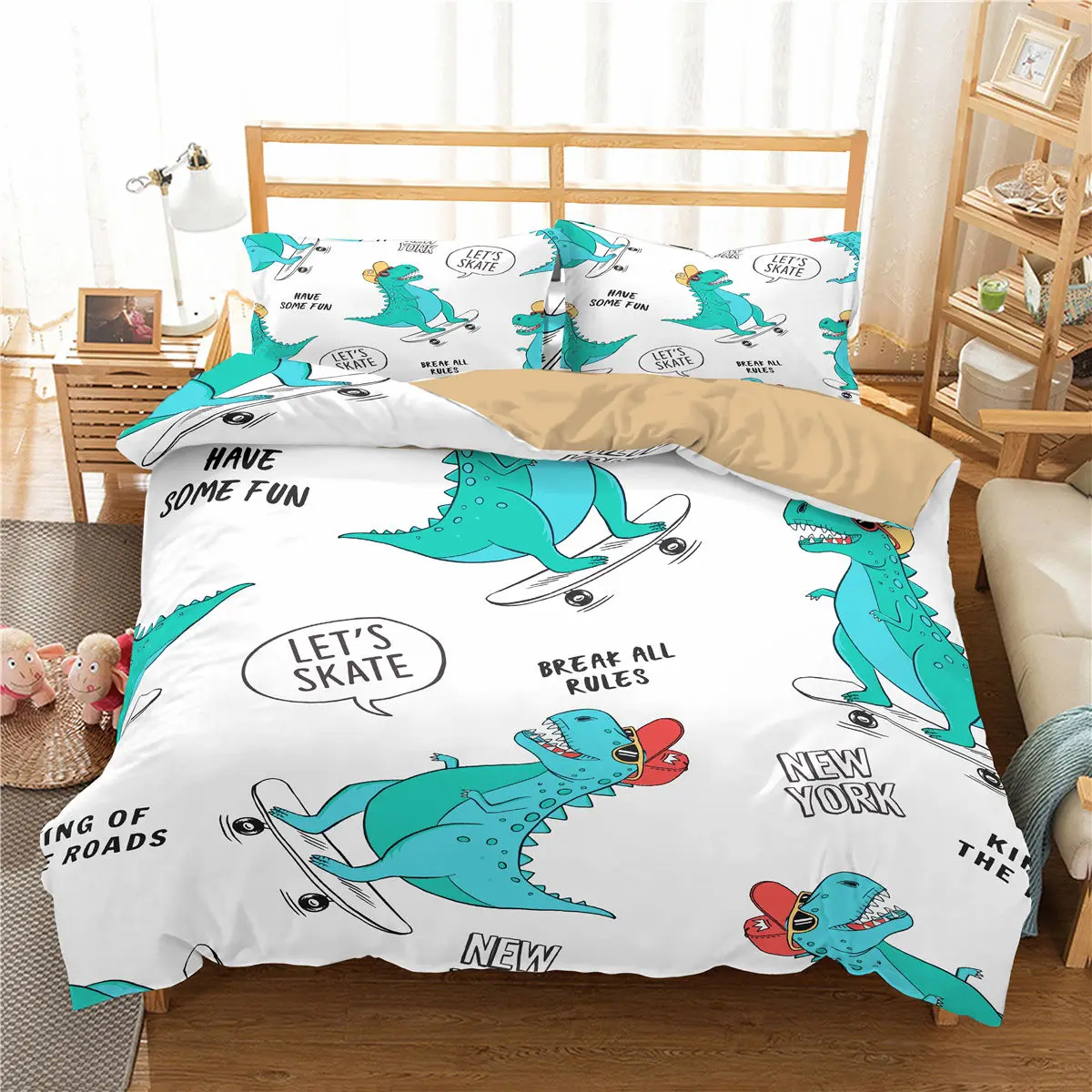 

Dinosaur Printed Duvet Cover Pillowcase 3D Bedding Set For Kids Girl Boy Single Twin Queen Double King Full Size Quilt Cover