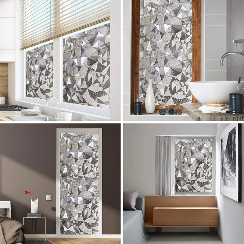 Adhesive Vinyl Film On Removable Windows Stickers 3D Privacy Decorative Glass Sticker Solid Color Effect | Дом и сад