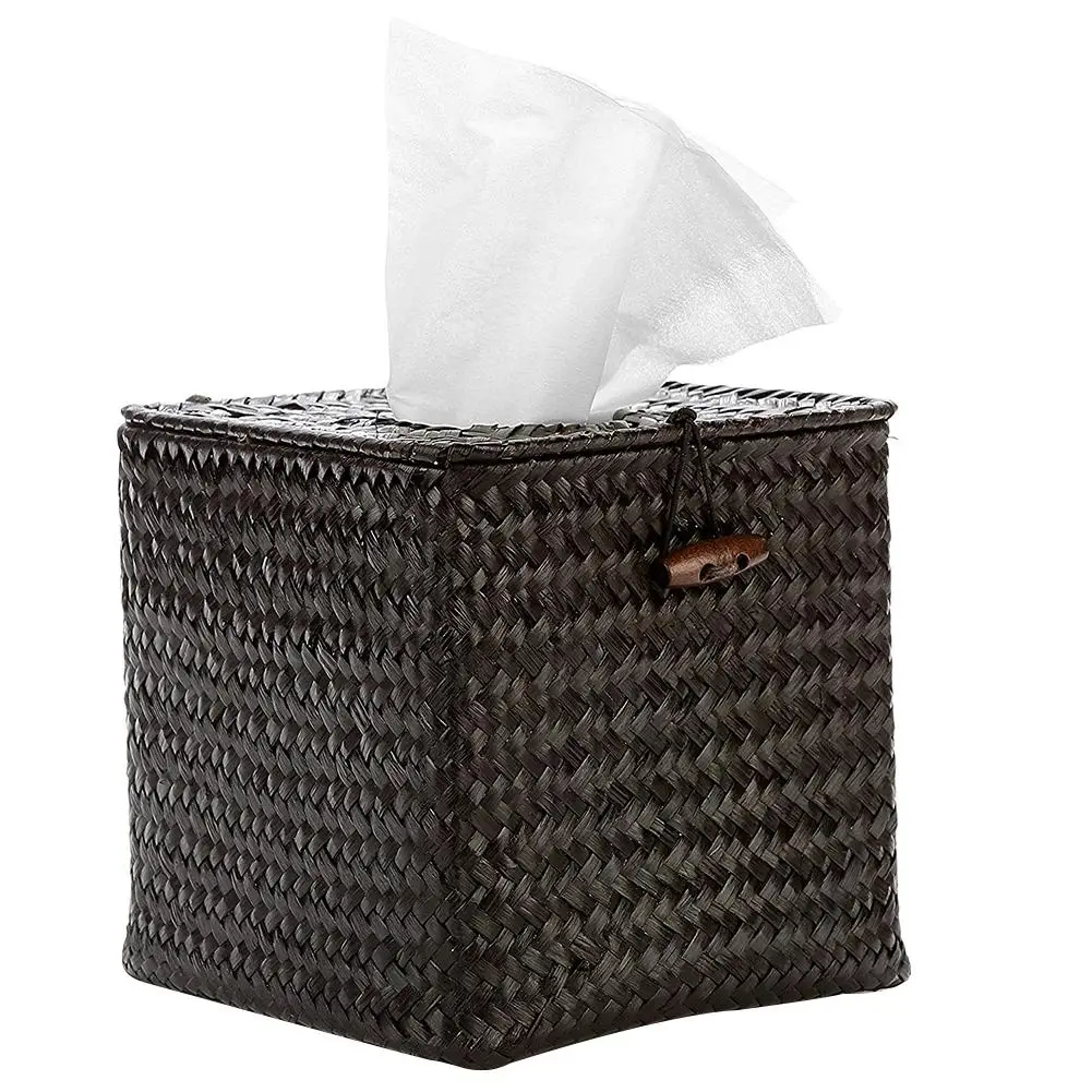 Натуральная водоросли квадратная коробка для салфеток крышка водорослей ручной