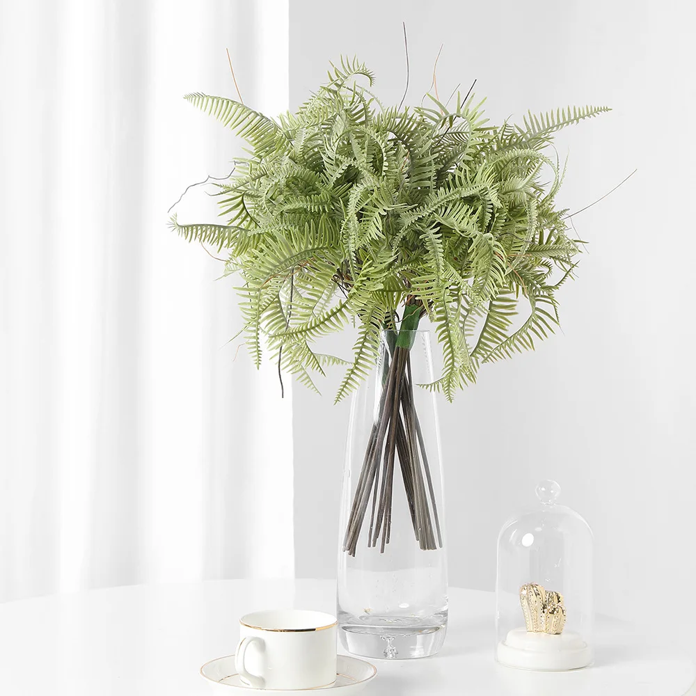 

Artificial Flower Ferns Wave Leaves Plants Indoor Hotel Office Background Wall Door Wedding Party Decorations
