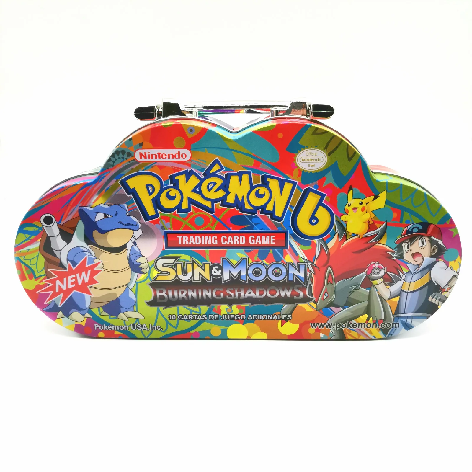 80 шт./компл. Pokemon Портативный жестяная коробка TAKARA TOMY боевые игрушки хобби Коллекционные вещи игра Коллекция аниме-открытки для детей