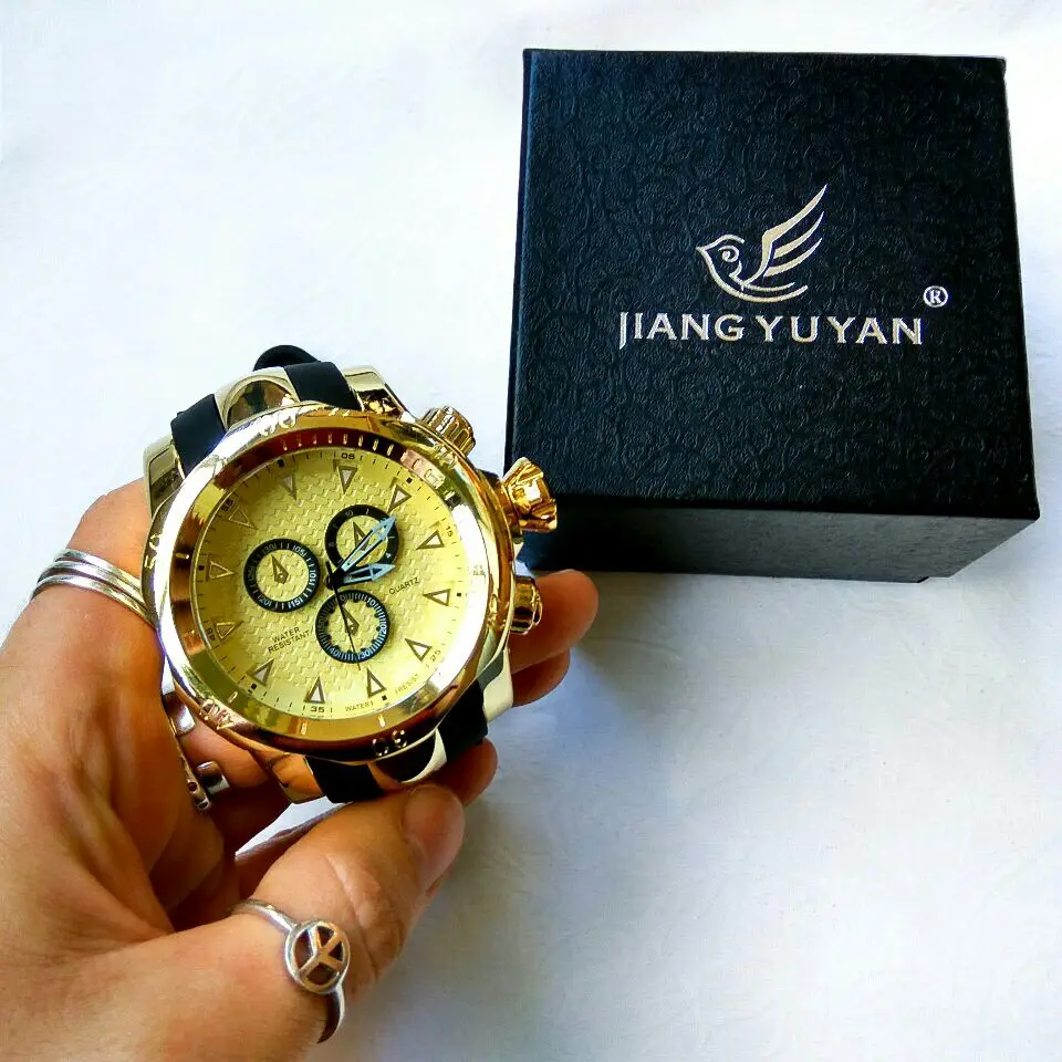 

Top Brand Genuine men watches sports watch BIG Dial gold quartz watch Special gift for men Climbing Wristwatches montre homme