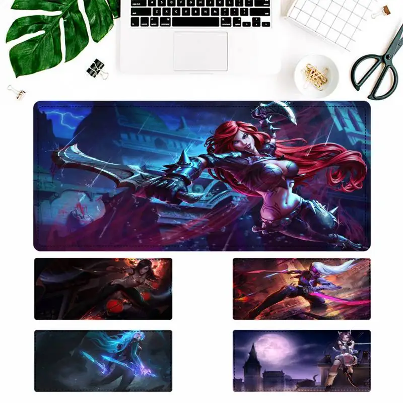 

Popolar LOL Katarina Gaming Mouse Pad Gamer Keyboard Maus Pad Desk Mouse Mat Game Accessories For Overwatch