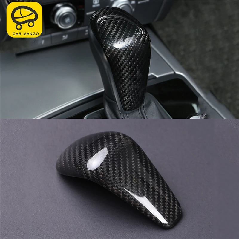 

CARMANGO for Audi A6 C7 2011-2019 Car Styling Real Carbon Fiber Gear Shift Head Top Cover Frame Trim Sticker Interior Accessory
