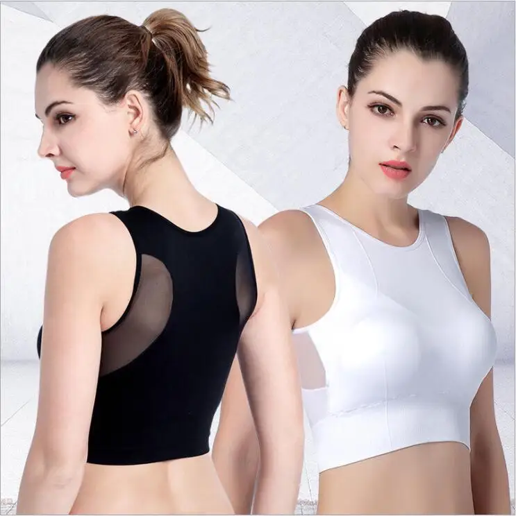 

2021 Women yoga Bras breathable Elastic Shockproof Padded Gym Running Bra Fast Dry Solid color Fitness running Sport Tops Vest