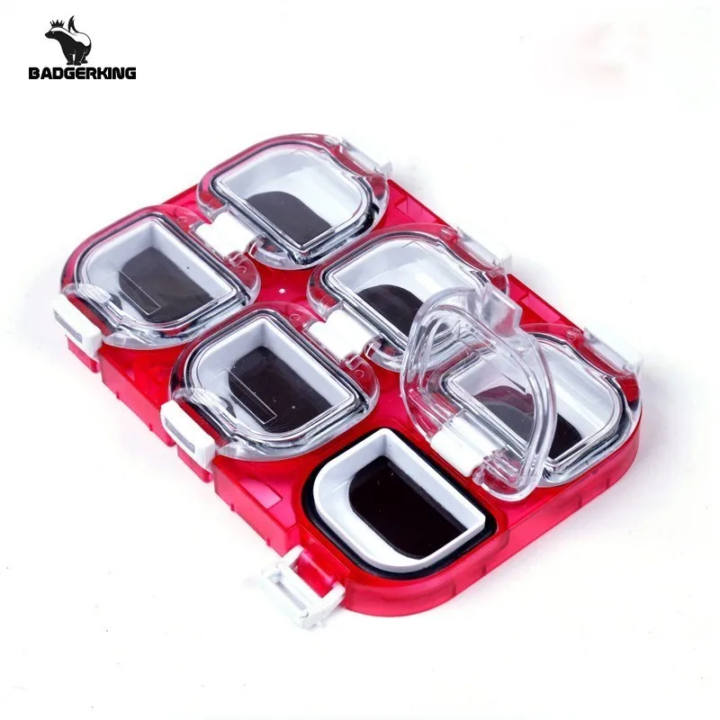 6 сеток рыболовный крючок коробка с магнитом черный и красный цвет рыболовные