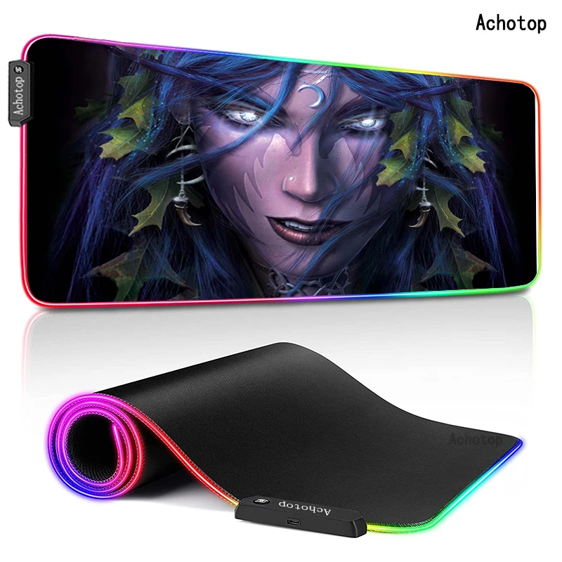 

80x30cm Lockedge Large Gaming Mouse Pad XL RGB Computer Gamer Keyboard Mouse Mat World Of Warcraft Desk Mousepad for PC Desk Pad