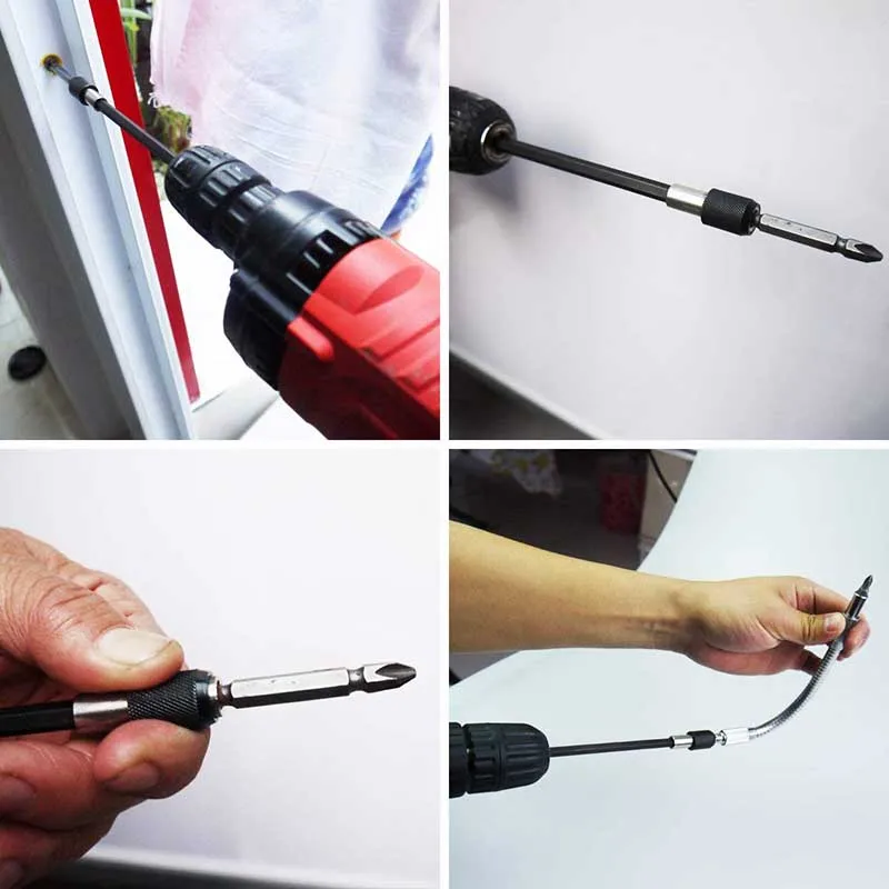 

Hex Shank Screwdriver Drill Bit Holder 1/4+ Extension Shaft + Quick Release Bit