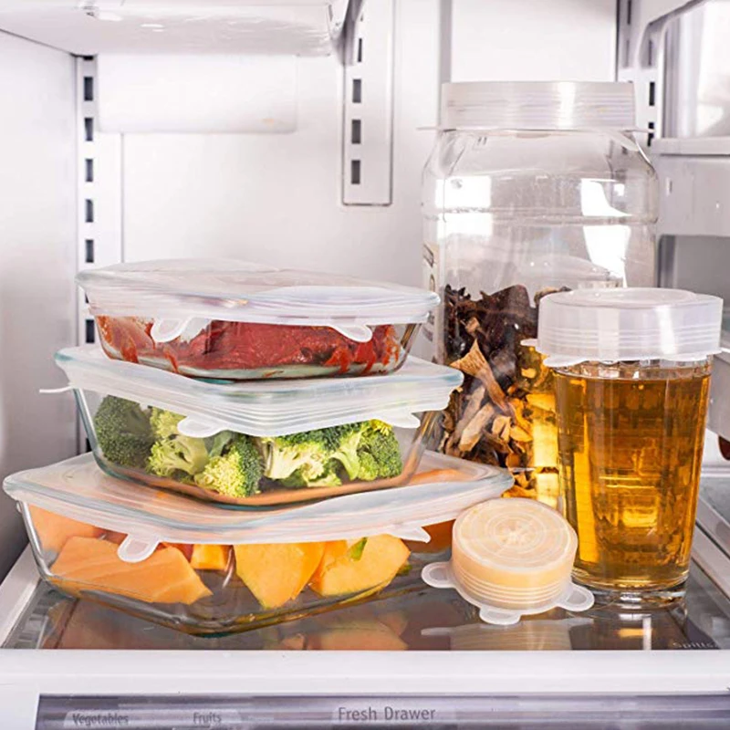 Набор силиконовых эластичных крышек для чашек набор из 6 предметов сохраняющие