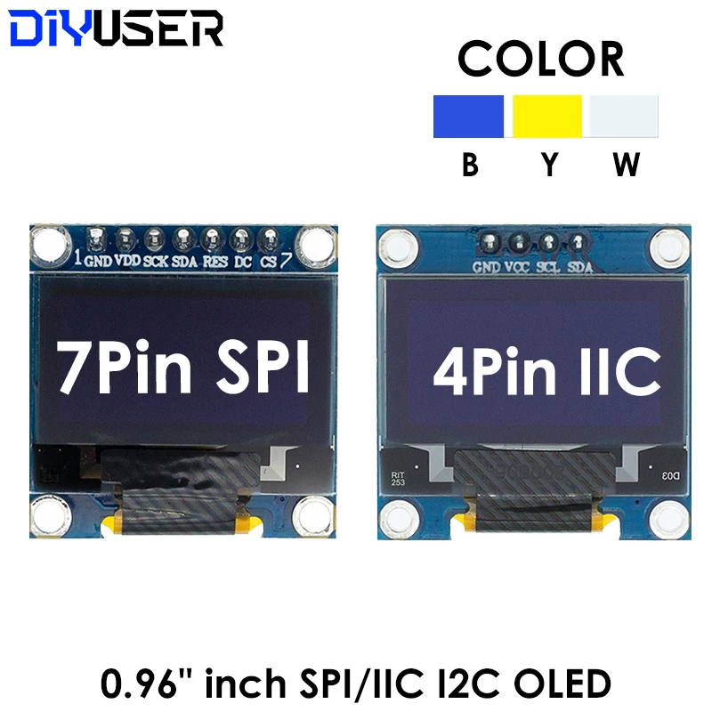 Оригинальный светодиодный модуль O SPI/IIC I2C 0 96 дюйма белый/синий/желтый синий 128X64