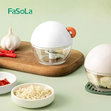 FaSoLa Manual Onion Chopper Stainless Steel Blade Garlic Crusher Shredder Vegetable Cutter Machine Kitchen Accessories Gadget