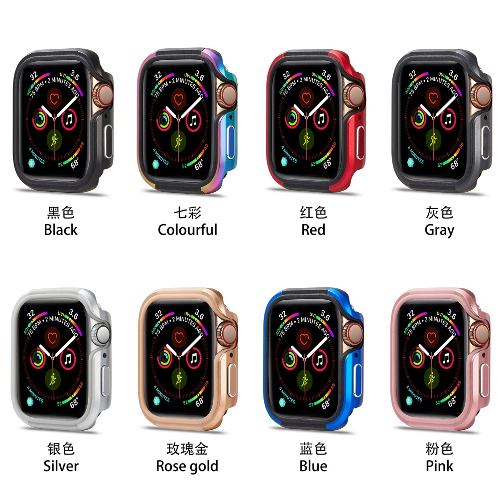Чехол для Apple Watch Series 5 4 TPU+ металлический защитный чехол из алюминиевого сплава для iWatch 40 44 мм Рамка 40 мм 44 мм бампер оболочка