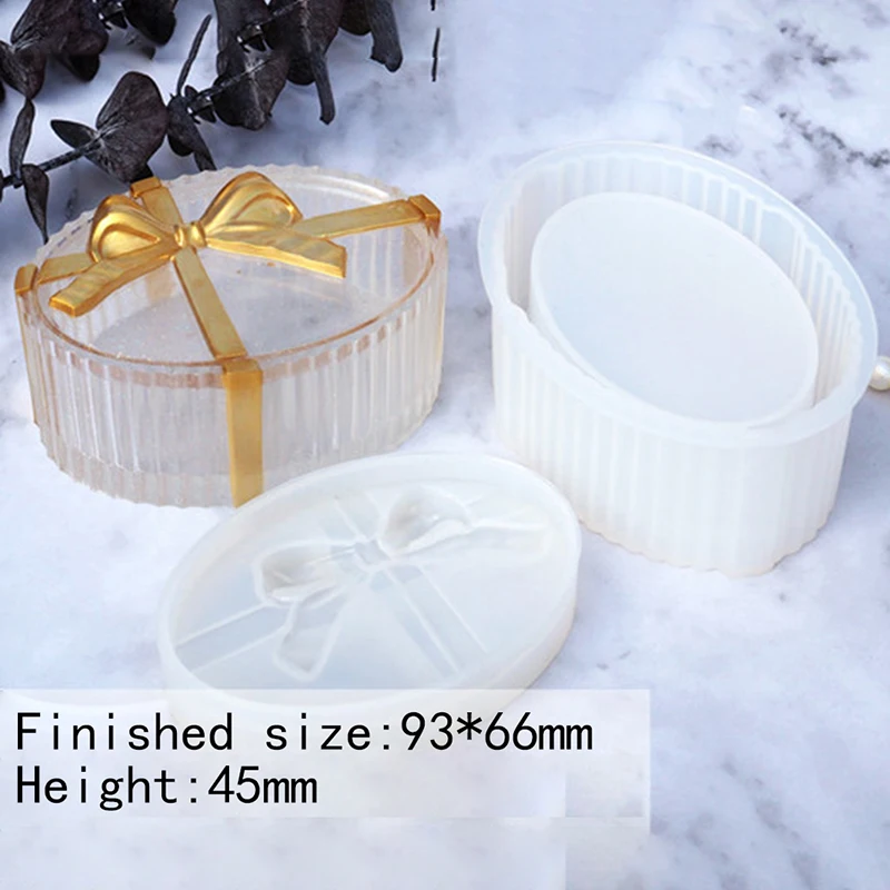 

DIY Bow Mold Gift Box Silicone Mold Love Square Round Oval Stripe Storage Box