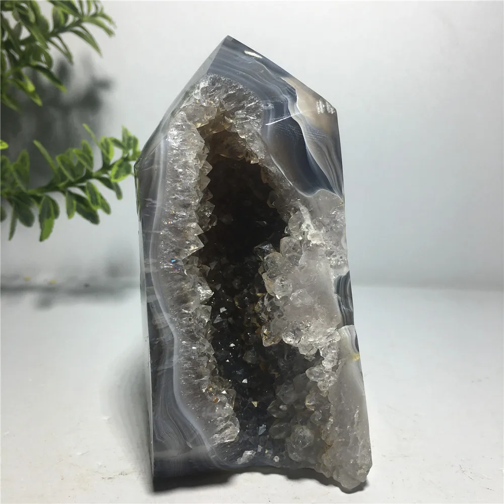 

Natural Stone And Crystal Agate Geode Quartz Wicca Fengshui Gift Tower Rod Column Druzy Gemstones Reiki Wand Home Decoration