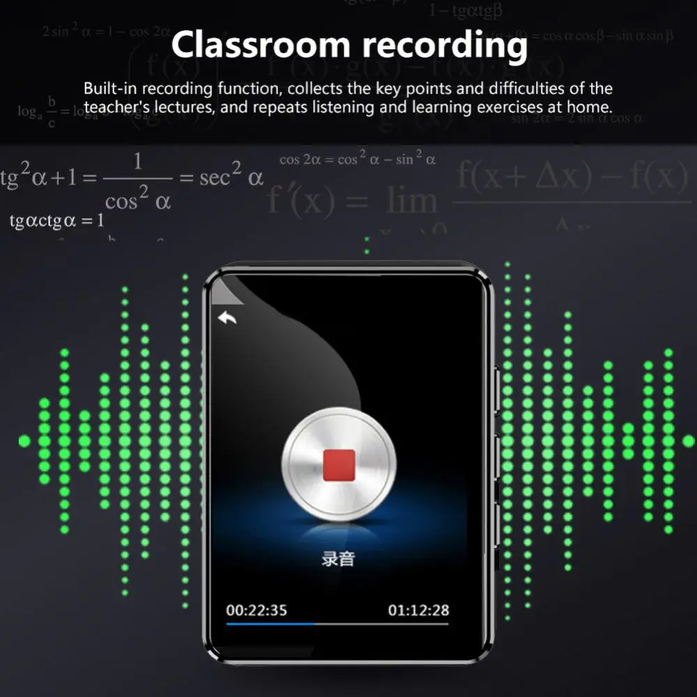 Bluetooth 5 0 mp3-плеер без потерь 16 ГБ Hi-Fi Портативный аудиоплеер с FM-радио зеркальный