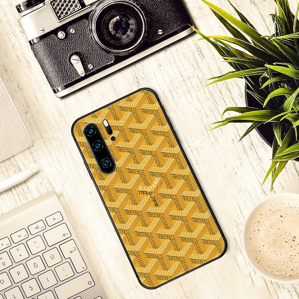 

Fashion luxury brand Phone Case For Huawei P Mate 10 20 30 40 Lite Pro smart Z 2019 nova 5t black Cover Silicone Cell Fashion