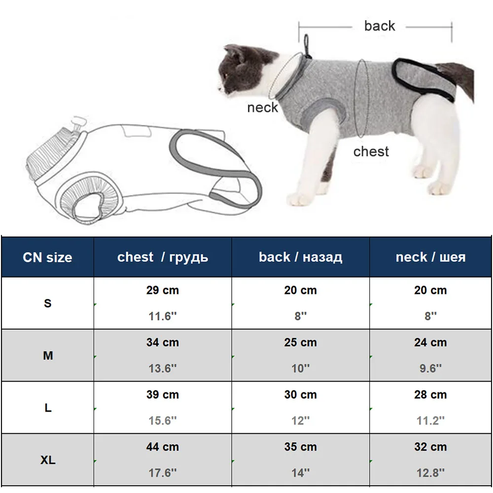 

Cat Clothes Surgical Recovery Suit for Abdominal Wounds Skin Diseases After Surgery Wear E-Collar Alternative for Puppy Pet Dogs