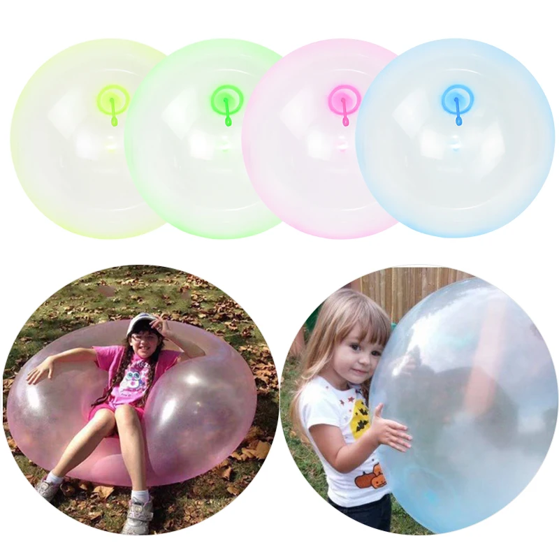 

5PCS Kids Bubble Ball Balloon Indoor Outdoor Inflatable Ball Games Toys Soft Air Water Filled Bubble Ball Blow Up Balloon Toy