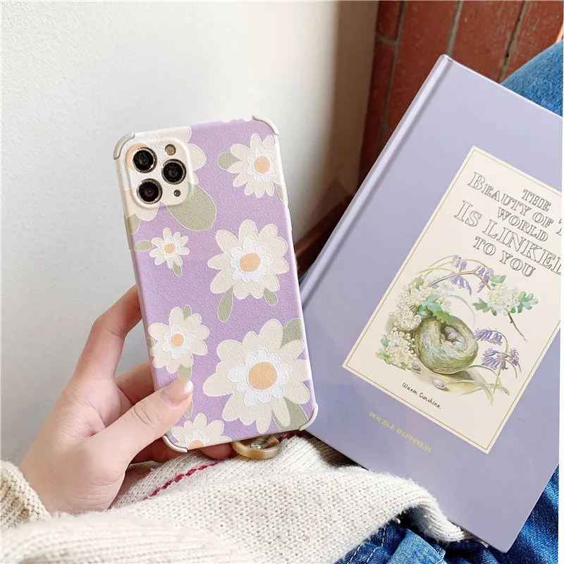 

Fashion Art Floral Daisy Flower Phone Cases For iPhone 12 mini 11 Pro X XS XR Max Mini SE 2020 7 8 Plus SE Back Cover Funda