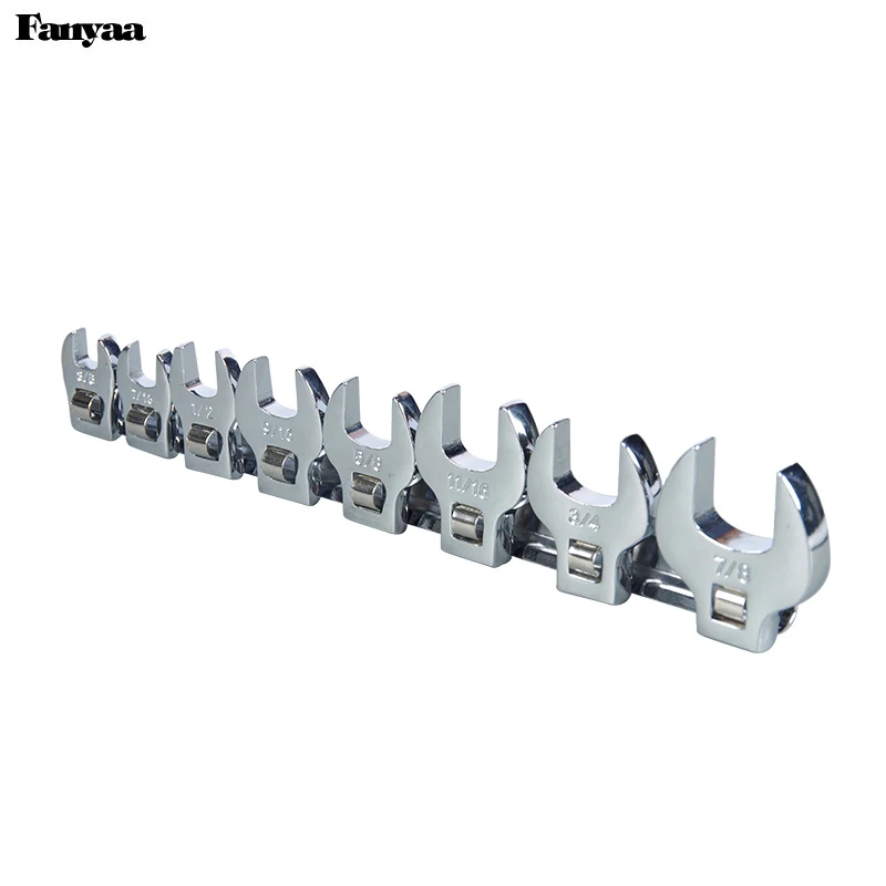 Fanyaa Hand Tool 3/8 Inch Drive Crowfoot Imperial Wrench Set 8-Piece Opening Size - 5/8 7/8 Made In Taiwan |