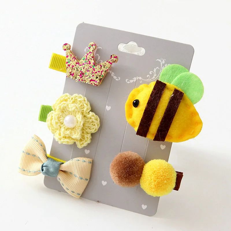 Korean Fashion Animals Fruit Cartoon Hair Clips for Girls Kids Hairpins Fish Rabbit Panda Rainbow Bow Wholesale Accessories | Детская