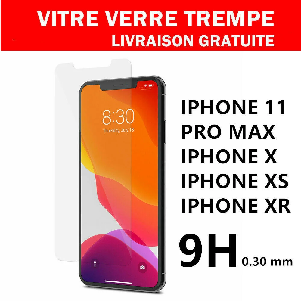 

Vitre Verre Tremp Film Protecteur Pour iPhone 11 PRO MAX XR XS MAX X Protection