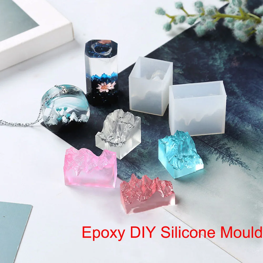 Из хрустальной эпоксидной DIY силиконовая форма с изображением заснеженной горы и