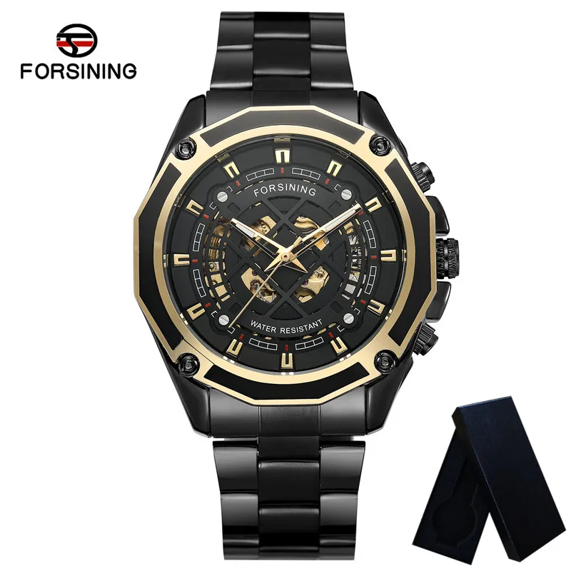 FORSINING автоматические механические мужские наручные часы военные спортивные