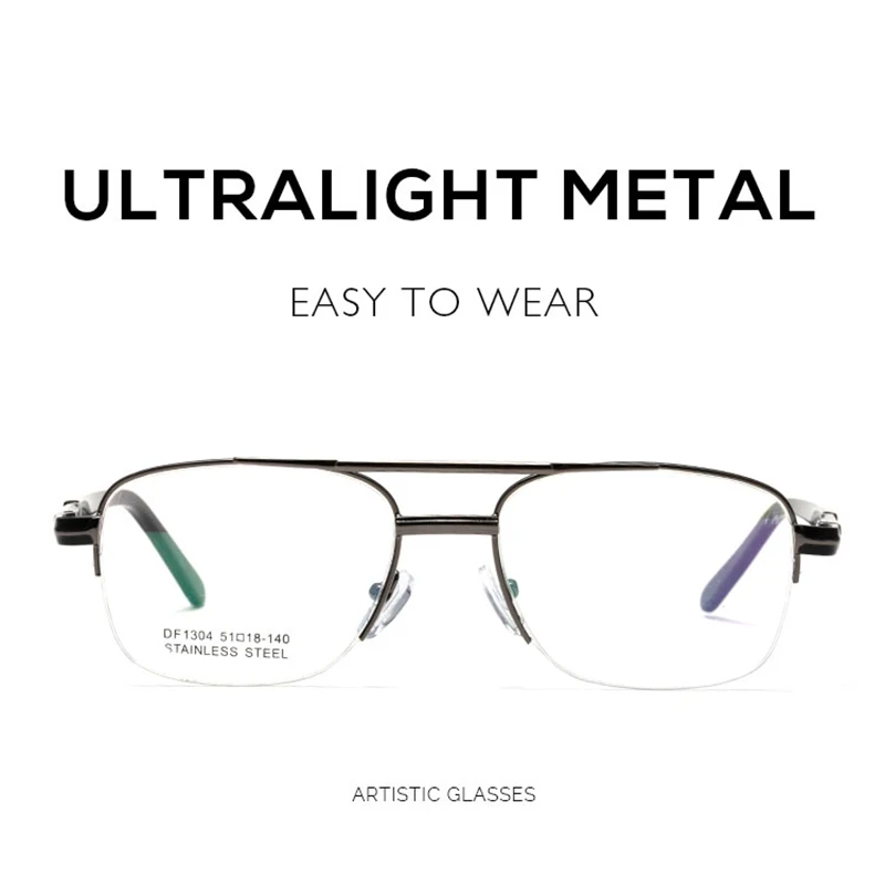 Мужские оправы для очков Ретро стиль два моста пружинная петля металлические