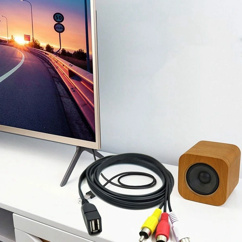 1 5 м Usb A Female To 3 Rca Phono Av кабель Ведущий ПК ТВ Aux аудио видео адаптер | Электроника