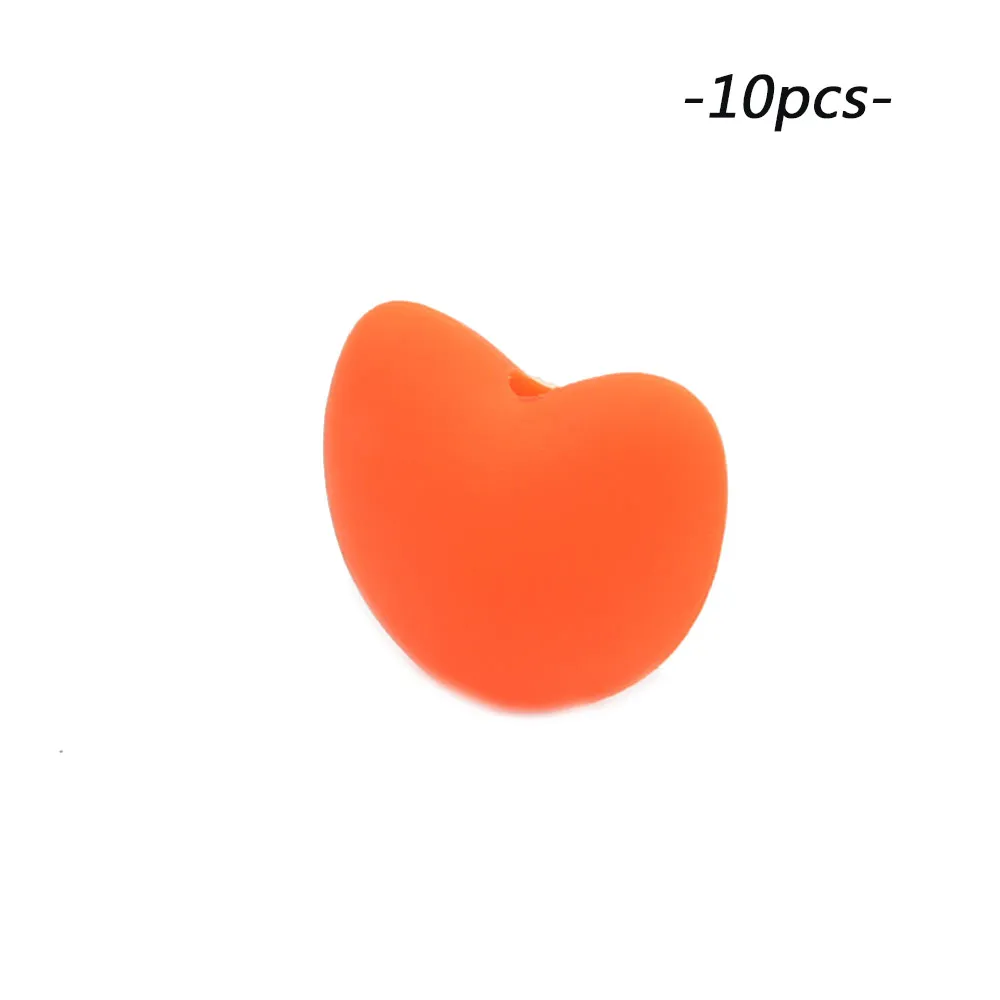 orange LOFCA 10 шт Силиконовая соска бисер ребенок прорезывание зубов игрушки жевательные Новорожденные кормящие Прорезыватели бусины прорезывание зубов ожерелье аксессуары - Цвет: orange