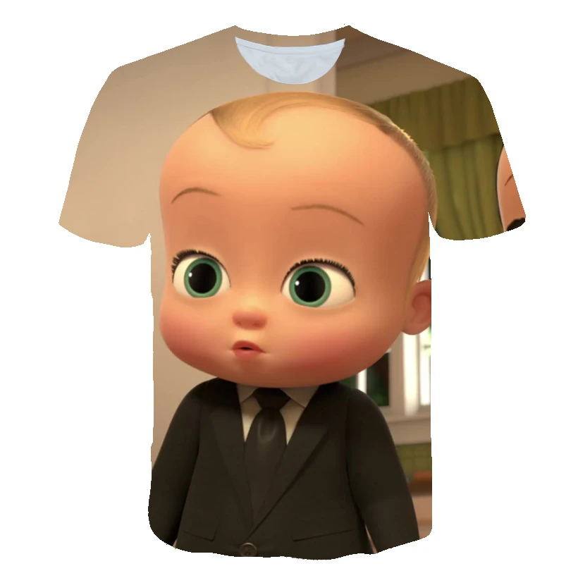 

Hot Sale 2021Children 3D Kid Boss Cartoon Character Printing Boys T-Shirts Summer Baby Cropped Fashion Clothes Girls TeensTops