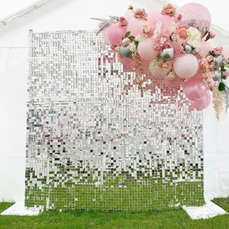 Cotton Candy Color Sequin Panel Wedding Backdrop Custom Adverting Sings