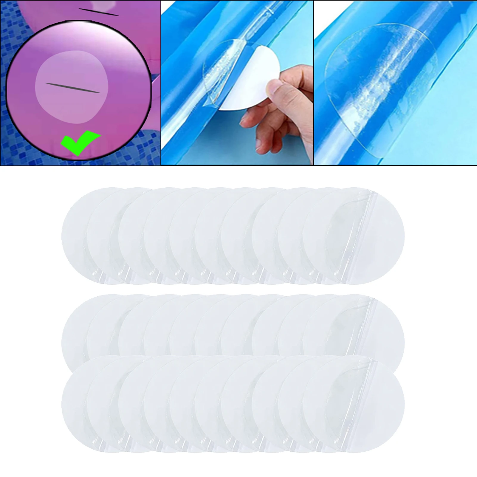 

30Pcs PVC Repair Patch for Canoe Inflatable Boats Repair Stickers Accessory